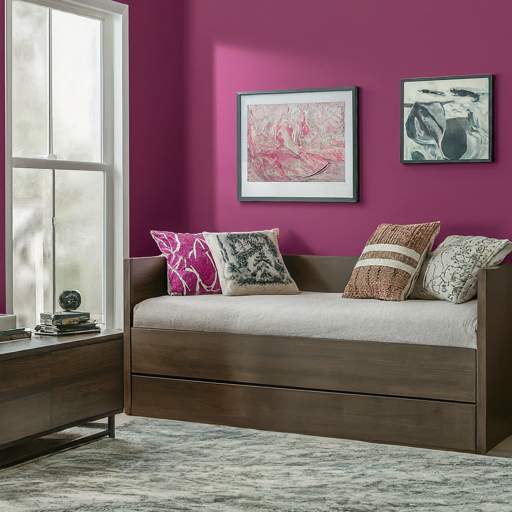 pink and brown bedroom 